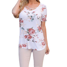 Carregar imagem no visualizador da galeria, Camiseta Feminina Com Estampa Com Estampa, Manga Curta, Casual, Solta