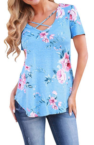 Camiseta Feminina Com Estampa Com Estampa, Manga Curta, Casual, Solta