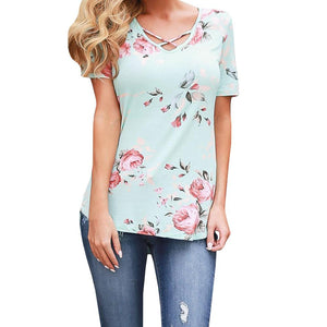 Camiseta Feminina Com Estampa Com Estampa, Manga Curta, Casual, Solta