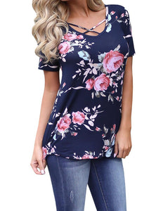 Camiseta Feminina Com Estampa Com Estampa, Manga Curta, Casual, Solta