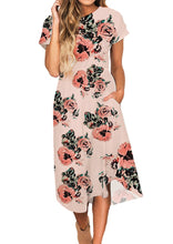 Carregar imagem no visualizador da galeria, Vestido Feminino Casual De Verão Com Estampa Floral
