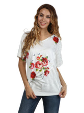 Carregar imagem no visualizador da galeria, Moda Feminina Com Decote Em V Impresso T-shirt
